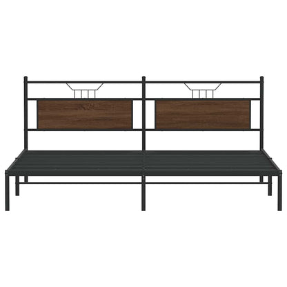 vidaXL Bed Frame without Mattress Brown Oak 200x200 cm Engineered Wood