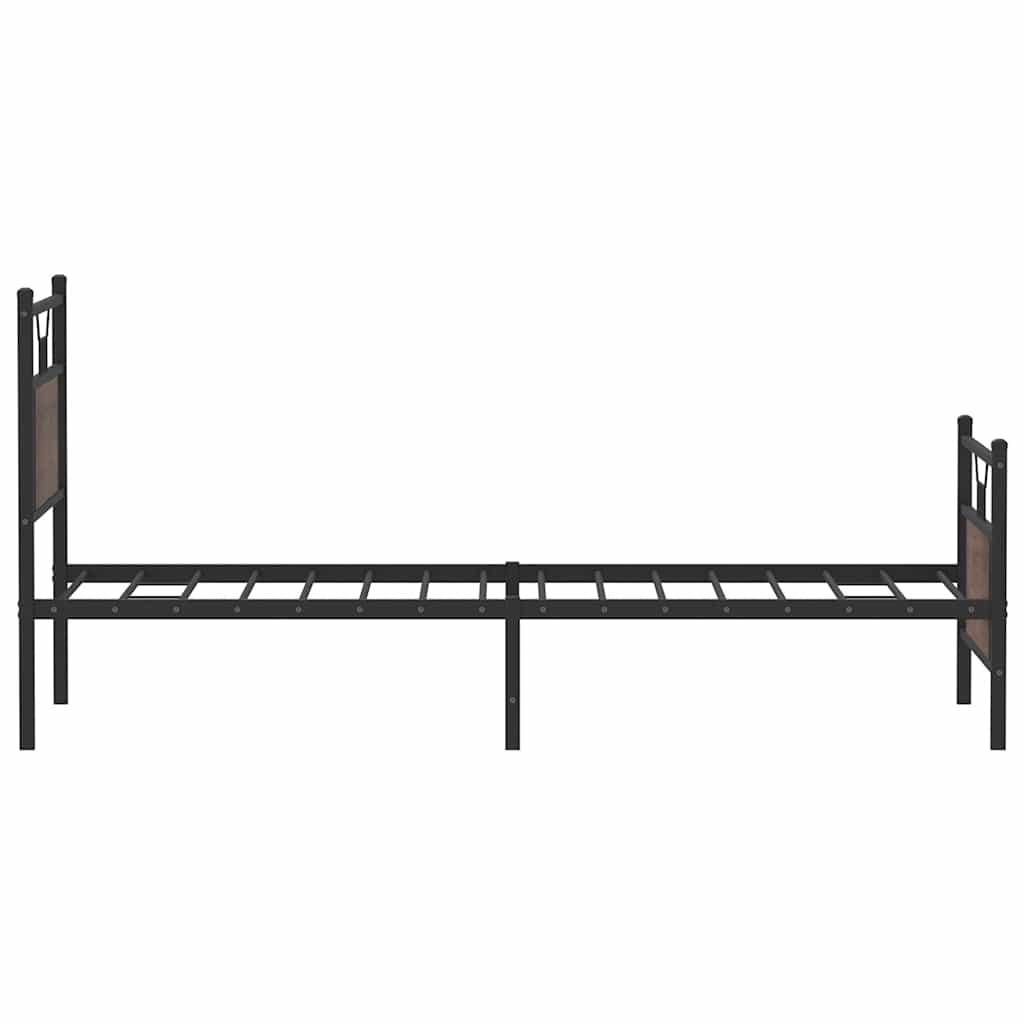 vidaXL Bed Frame without Mattress Brown Oak 75x190 cm Small Single Engineered Wood