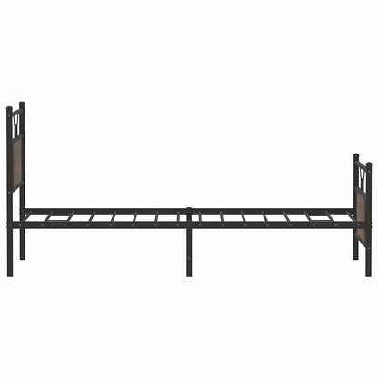 vidaXL Bed Frame without Mattress Brown Oak 75x190 cm Small Single Engineered Wood