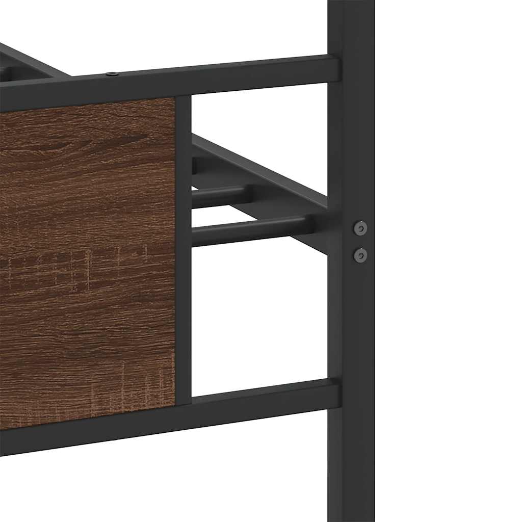 vidaXL Bed Frame without Mattress Brown Oak 75x190 cm Small Single Engineered Wood