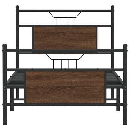 vidaXL Bed Frame without Mattress Brown Oak 80x200 cm Engineered Wood