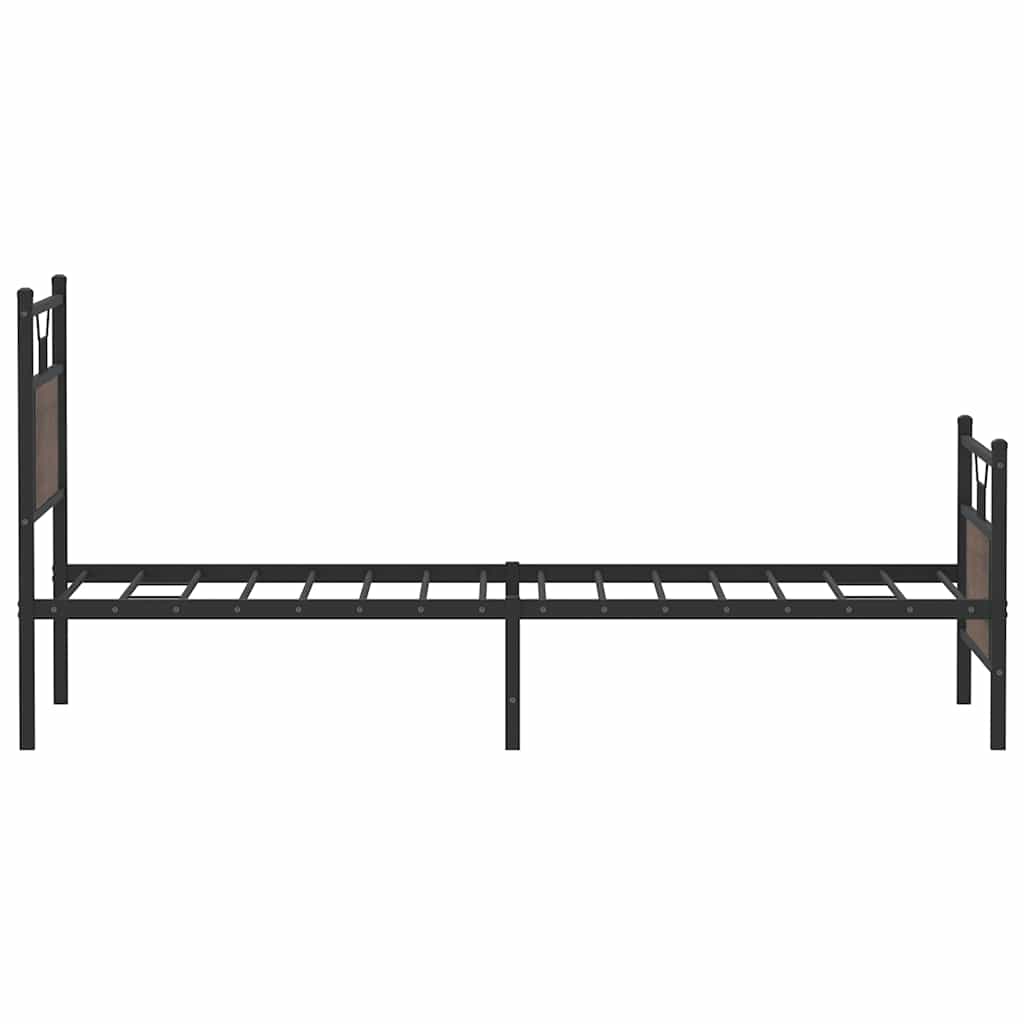 vidaXL Bed Frame without Mattress Brown Oak 90x190 cm Single Engineered Wood