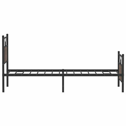 vidaXL Bed Frame without Mattress Brown Oak 90x190 cm Single Engineered Wood