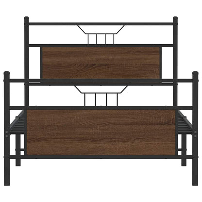 vidaXL Bed Frame without Mattress Brown Oak 100x200 cm Engineered Wood