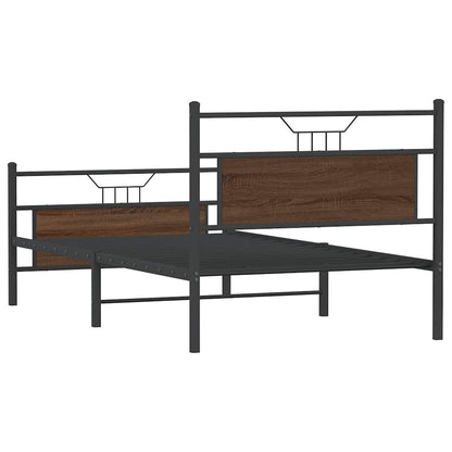 vidaXL Bed Frame without Mattress Brown Oak 100x200 cm Engineered Wood
