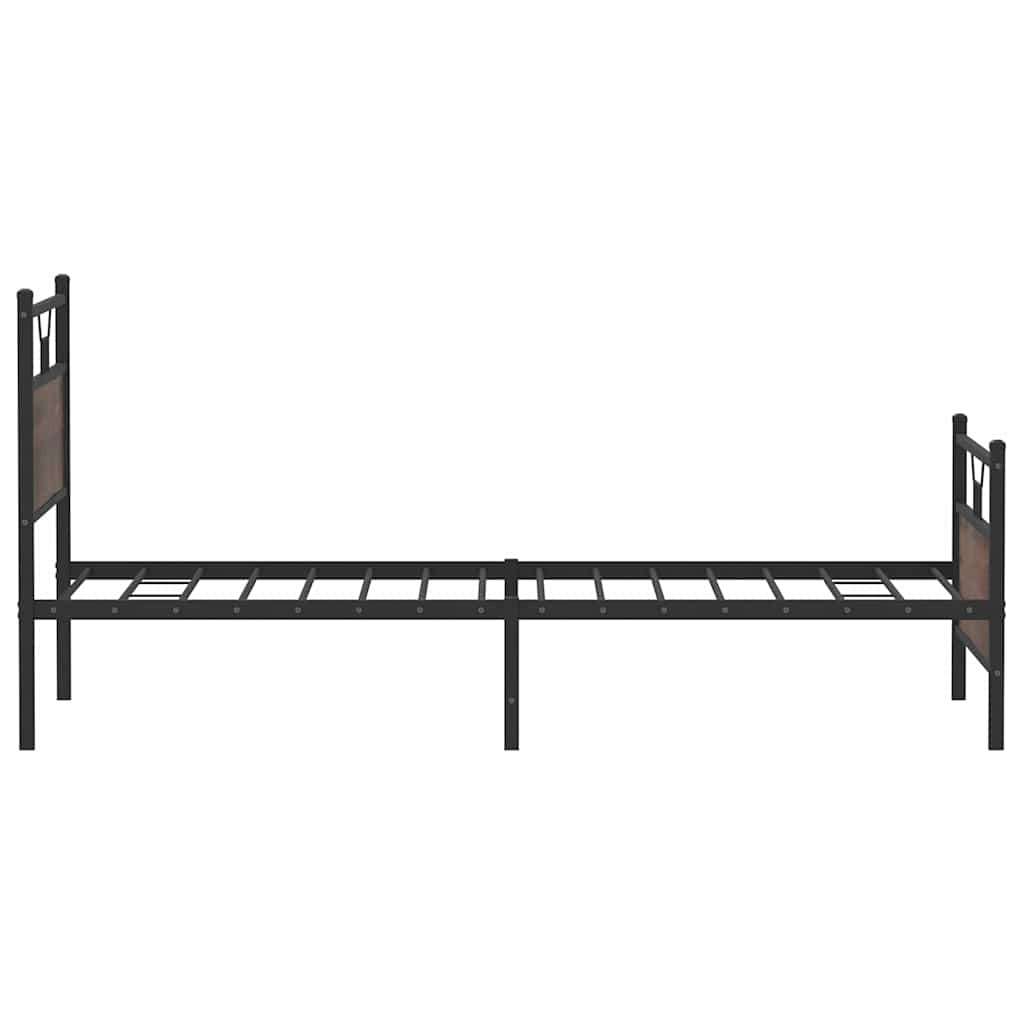 vidaXL Bed Frame without Mattress Brown Oak 107x203 cm Engineered Wood