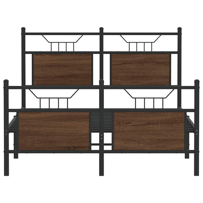 vidaXL Bed Frame without Mattress Brown Oak 120x190 cm Small Double Engineered Wood