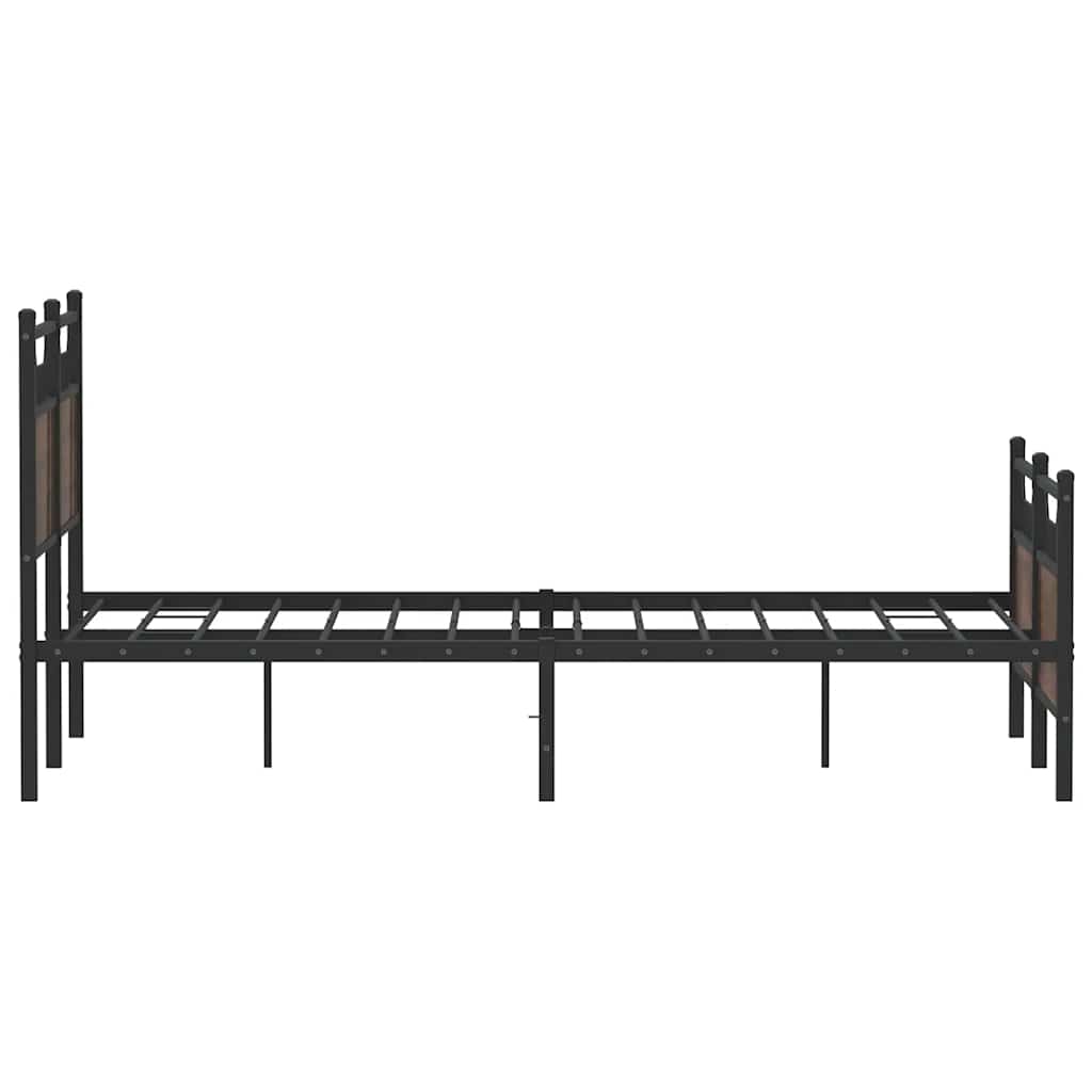 vidaXL Bed Frame without Mattress Brown Oak 120x190 cm Small Double Engineered Wood