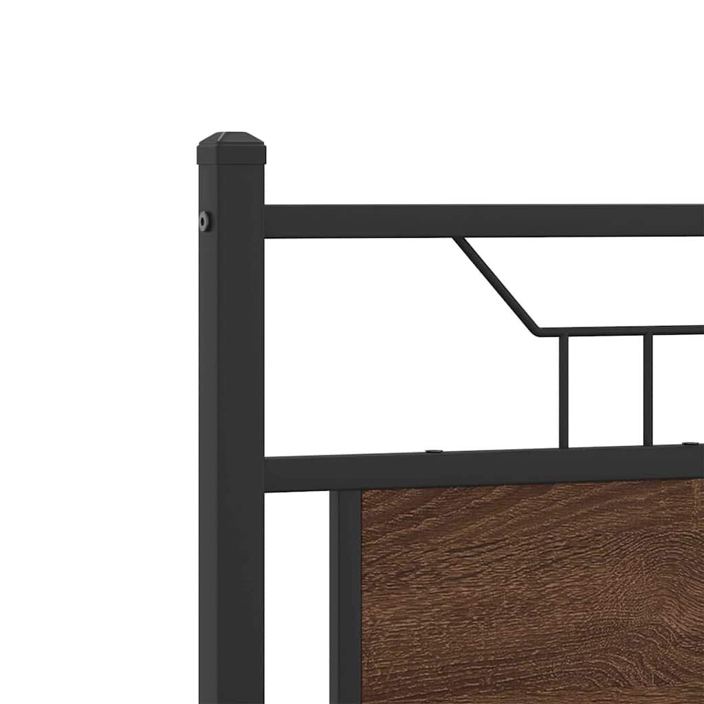 vidaXL Bed Frame without Mattress Brown Oak 120x190 cm Small Double Engineered Wood