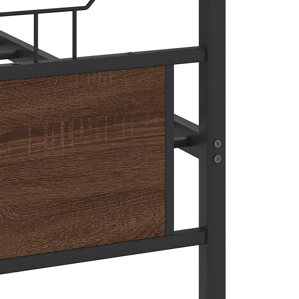 vidaXL Bed Frame without Mattress Brown Oak 120x190 cm Small Double Engineered Wood