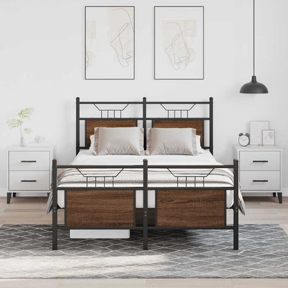 vidaXL Bed Frame without Mattress Brown Oak 120x200 cm Engineered Wood