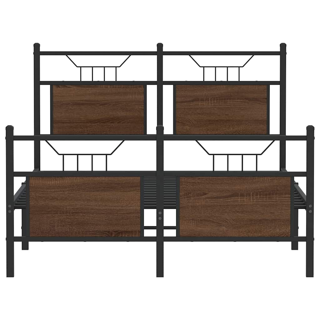 vidaXL Bed Frame without Mattress Brown Oak 120x200 cm Engineered Wood