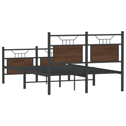 vidaXL Bed Frame without Mattress Brown Oak 120x200 cm Engineered Wood