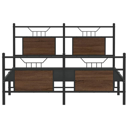 vidaXL Bed Frame without Mattress Brown Oak 140x200 cm Engineered Wood