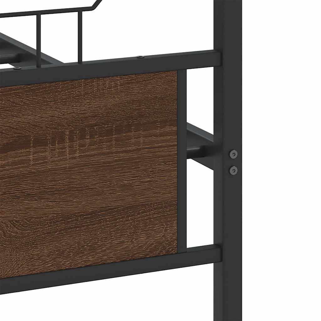 vidaXL Bed Frame without Mattress Brown Oak 150x200 cm King Size Engineered Wood