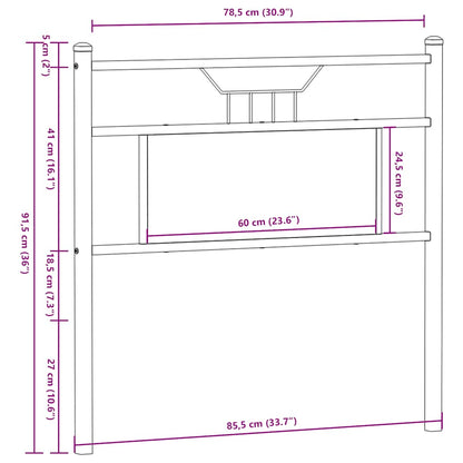 vidaXL Replace Headboard Brown Oak 80 cm Engineered Wood and Steel