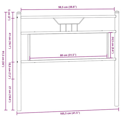 vidaXL Replace Headboard Brown Oak 100 cm Engineered Wood and Steel