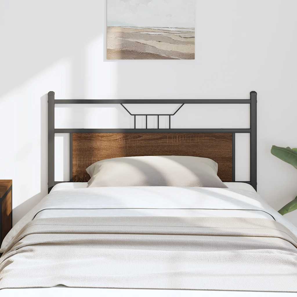 vidaXL Replace Headboard Brown Oak 107 cm Engineered Wood and Steel