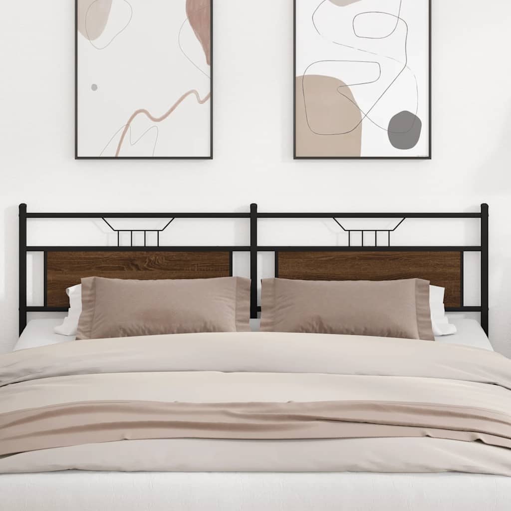 vidaXL Replace Headboard Brown Oak 193 cm Engineered Wood and Steel