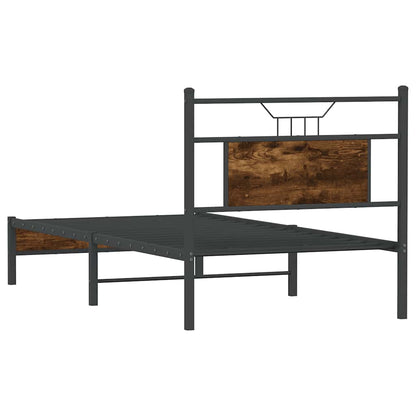 vidaXL Bed Frame without Mattress Smoked Oak 90x190 cm Single Engineered Wood