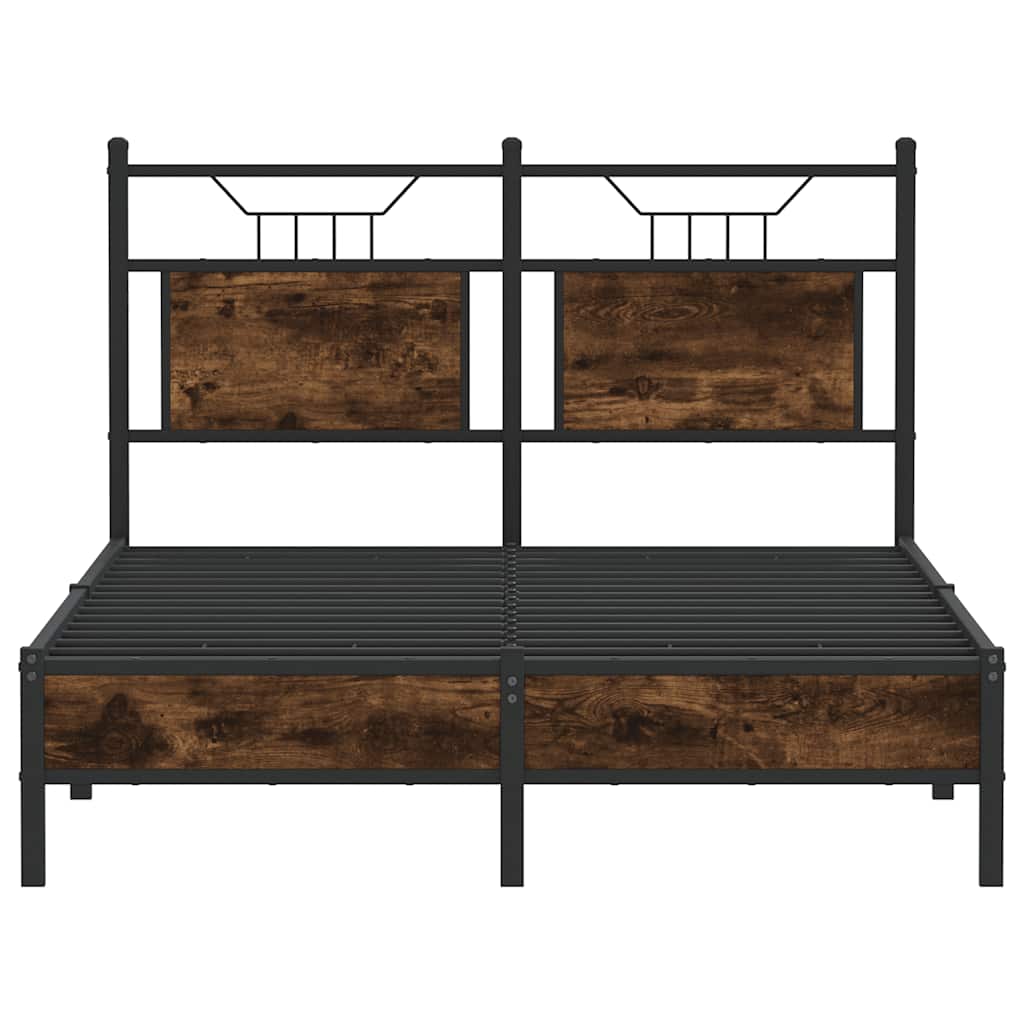 vidaXL Bed Frame without Mattress Smoked Oak 120x200 cm Engineered Wood