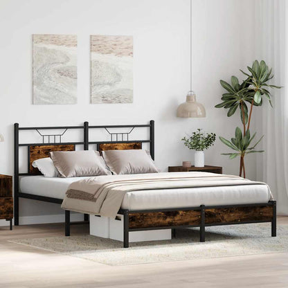 vidaXL Bed Frame without Mattress Smoked Oak 137x190 cm Engineered Wood