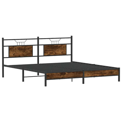 vidaXL Bed Frame without Mattress Smoked Oak 183x203 cm Engineered Wood