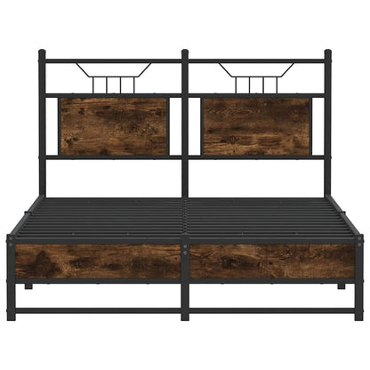 vidaXL Bed Frame without Mattress Smoked Oak 120x190 cm Small Double Engineered Wood