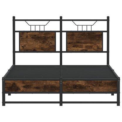 vidaXL Bed Frame without Mattress Smoked Oak 120x200 cm Engineered Wood