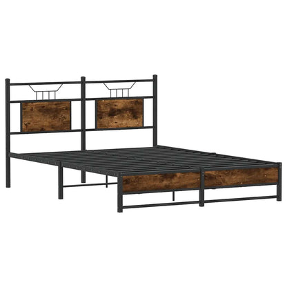 vidaXL Bed Frame without Mattress Smoked Oak 137x190 cm Engineered Wood