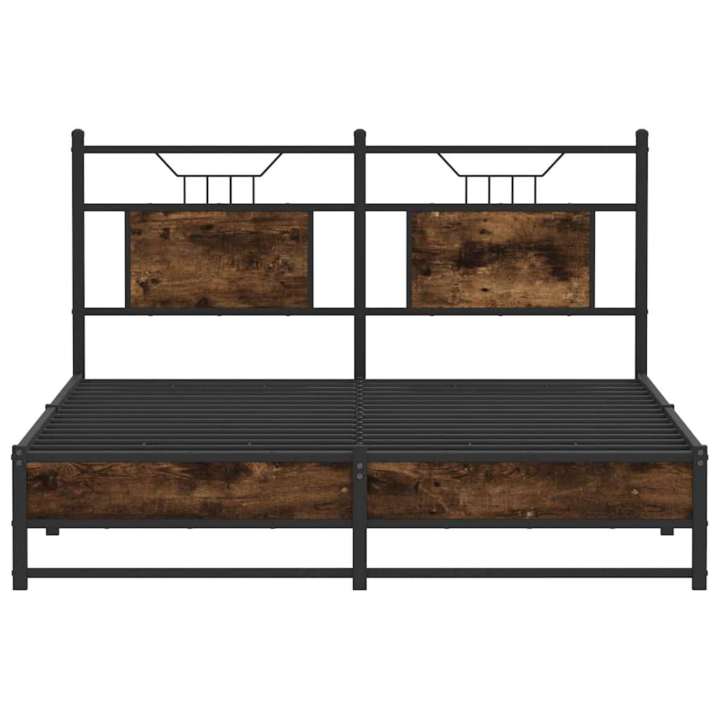 vidaXL Bed Frame without Mattress Smoked Oak 137x190 cm Engineered Wood