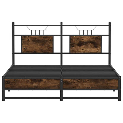vidaXL Bed Frame without Mattress Smoked Oak 137x190 cm Engineered Wood