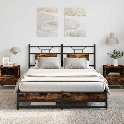 vidaXL Bed Frame without Mattress Smoked Oak 137x190 cm Engineered Wood