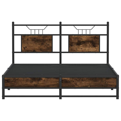 vidaXL Bed Frame without Mattress Smoked Oak 140x200 cm Engineered Wood