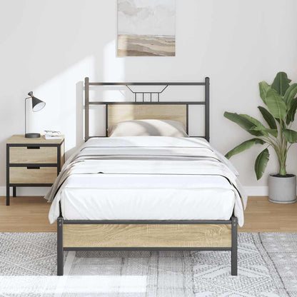vidaXL Bed Frame without Mattress Sonoma Oak 90x200 cm Engineered Wood