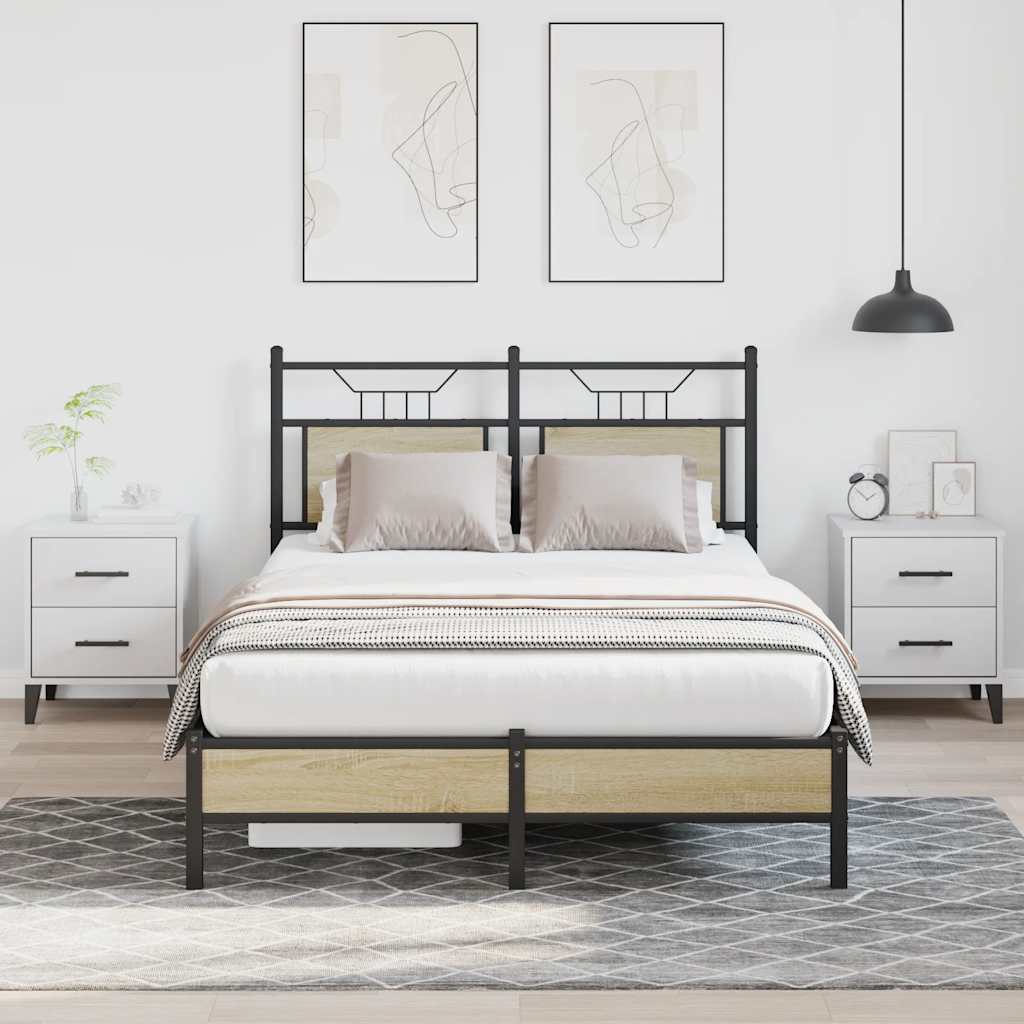 vidaXL Bed Frame without Mattress Sonoma Oak 120x200 cm Engineered Wood
