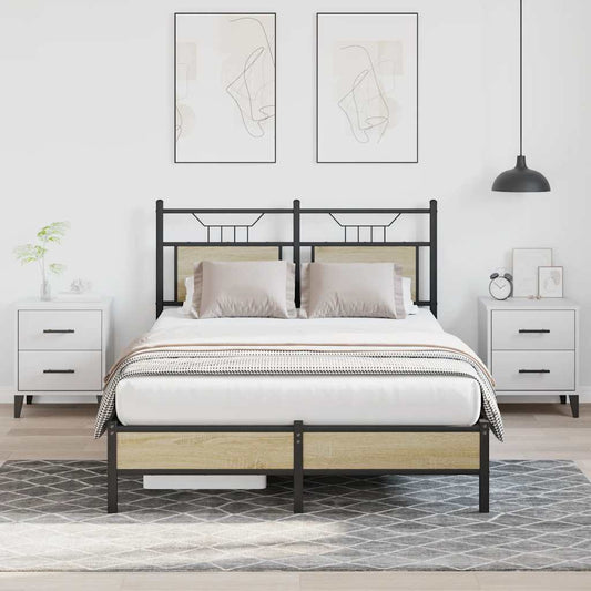 vidaXL Bed Frame without Mattress Sonoma Oak 120x200 cm Engineered Wood