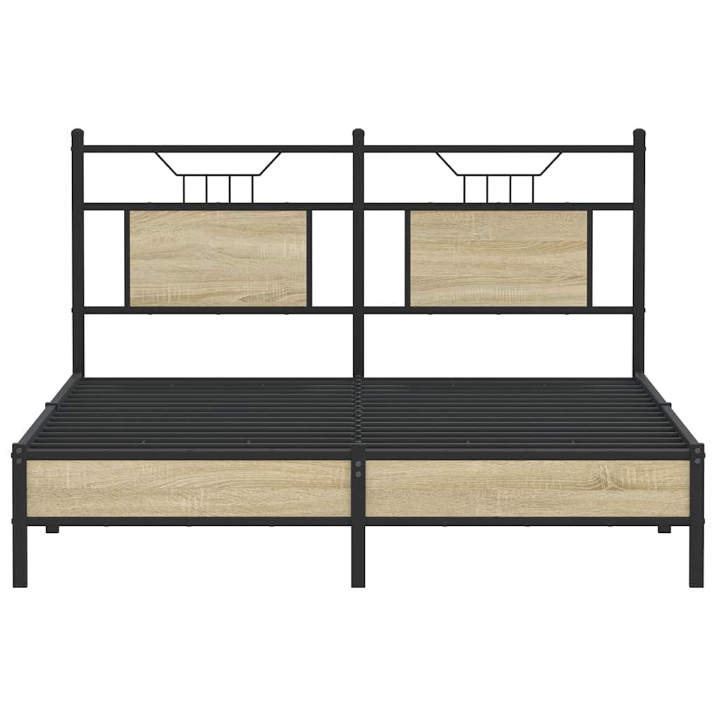 vidaXL Bed Frame without Mattress Sonoma Oak 137x190 cm Engineered Wood