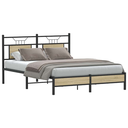 vidaXL Bed Frame without Mattress Sonoma Oak 140x190 cm Engineered Wood