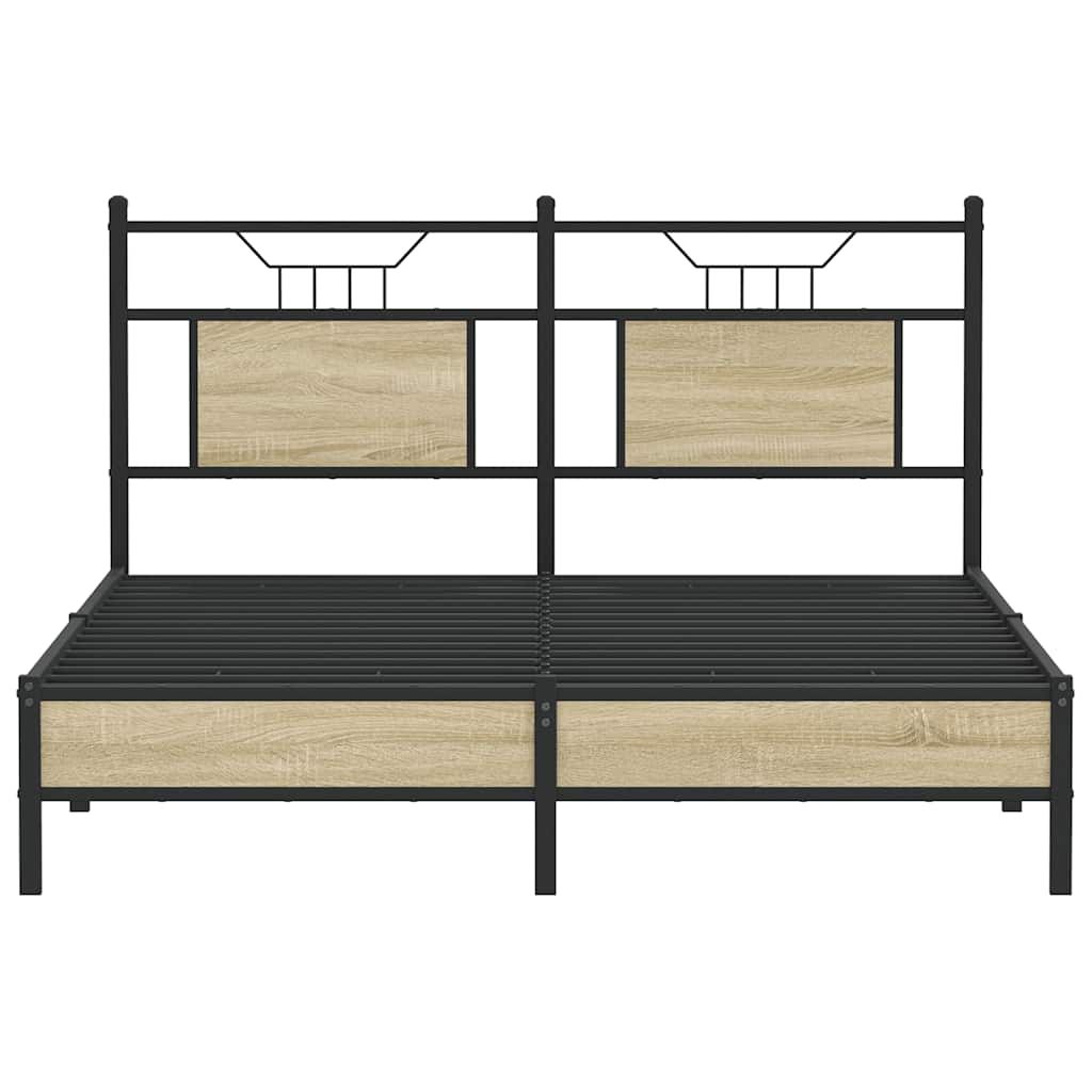 vidaXL Bed Frame without Mattress Sonoma Oak 140x190 cm Engineered Wood