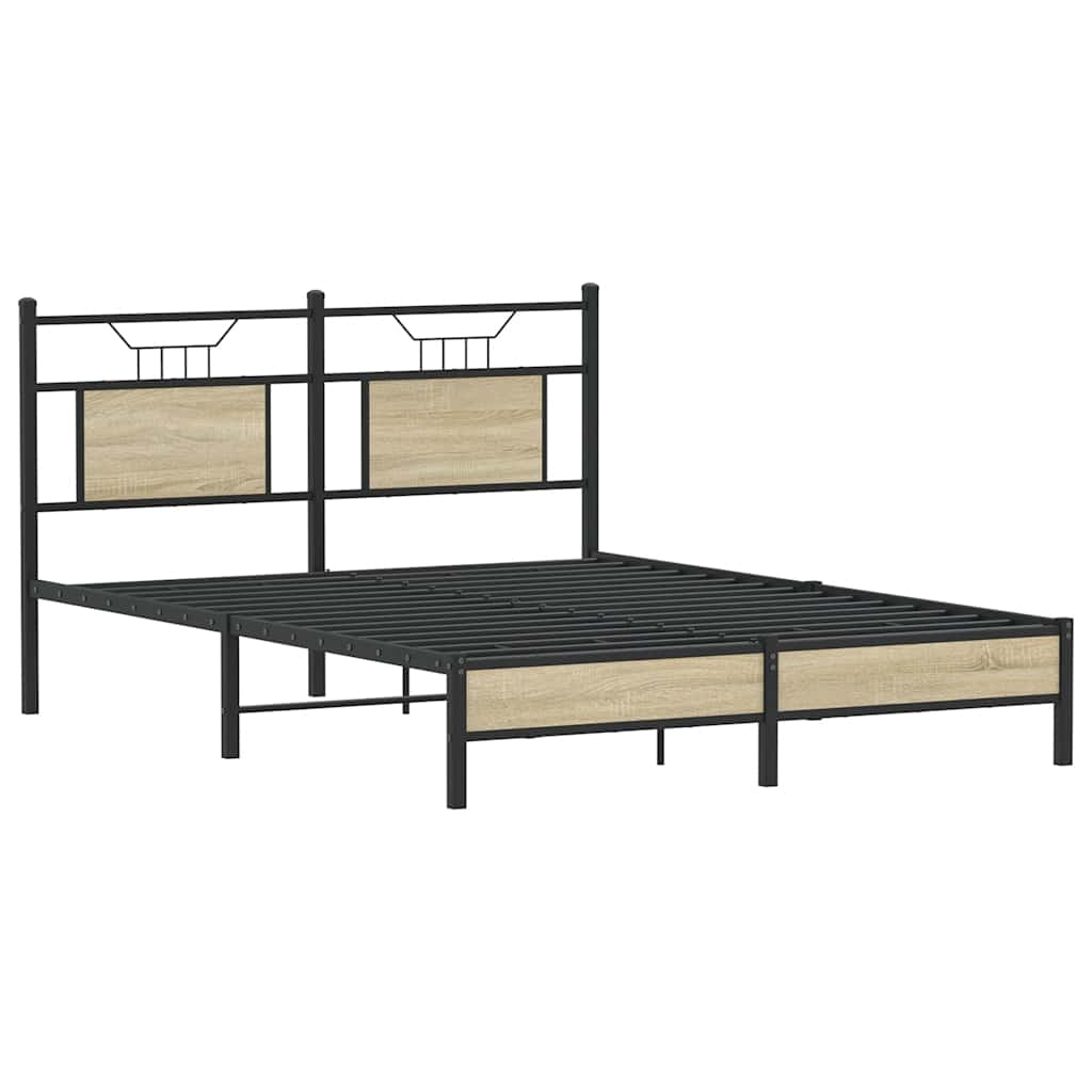 vidaXL Bed Frame without Mattress Sonoma Oak 140x200 cm Engineered Wood