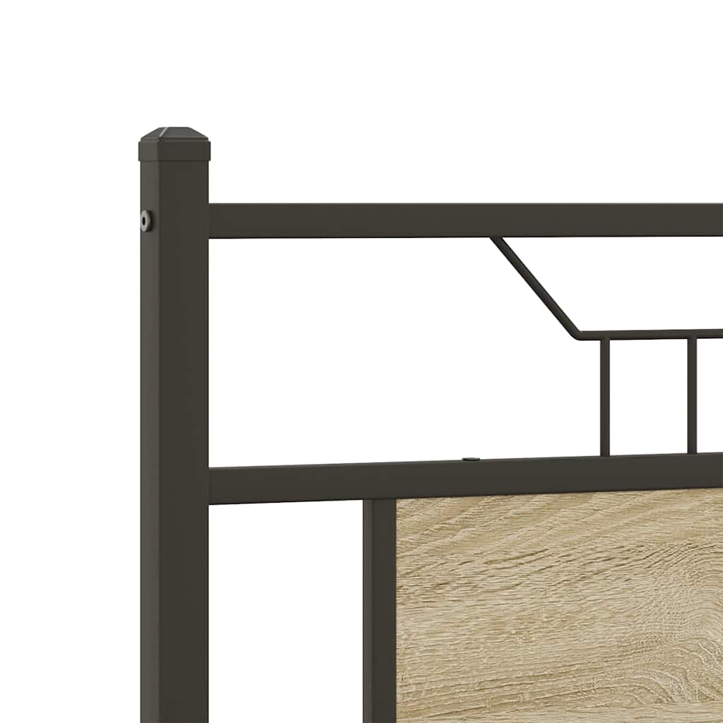 vidaXL Bed Frame without Mattress Sonoma Oak 140x200 cm Engineered Wood