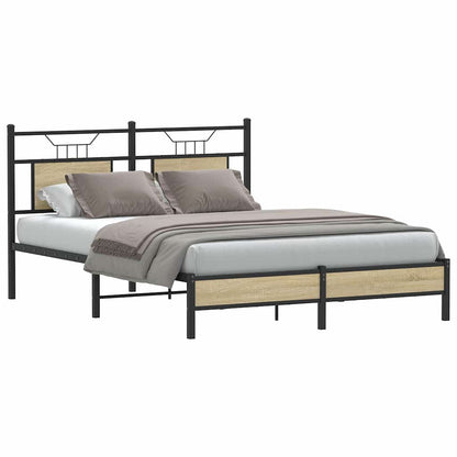 vidaXL Bed Frame without Mattress Sonoma Oak 150x200 cm King Size Engineered Wood