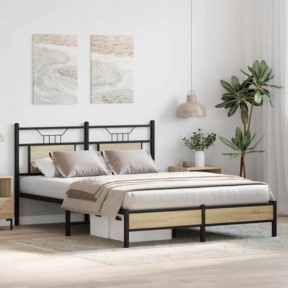 vidaXL Bed Frame without Mattress Sonoma Oak 150x200 cm King Size Engineered Wood