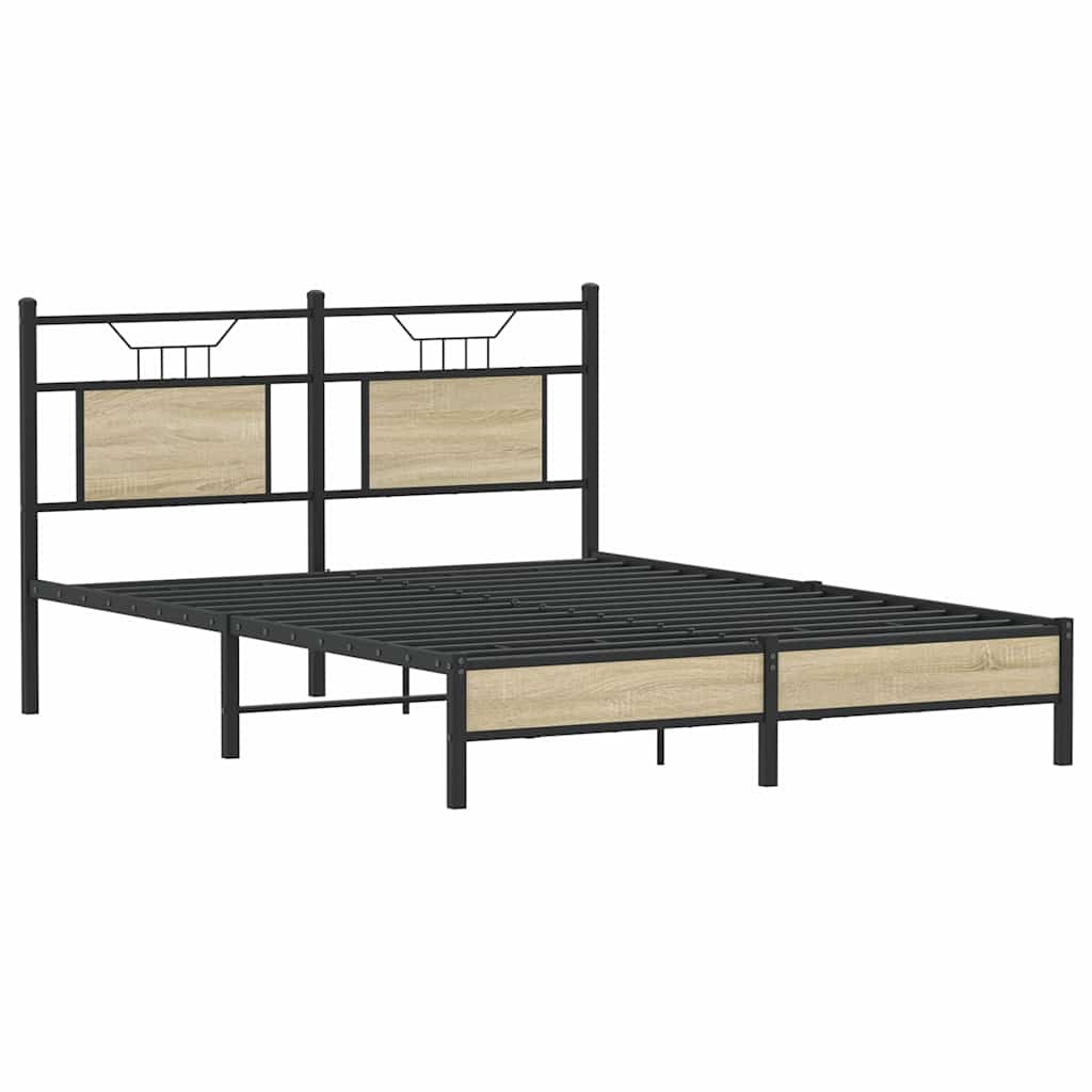 vidaXL Bed Frame without Mattress Sonoma Oak 150x200 cm King Size Engineered Wood