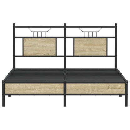 vidaXL Bed Frame without Mattress Sonoma Oak 150x200 cm King Size Engineered Wood