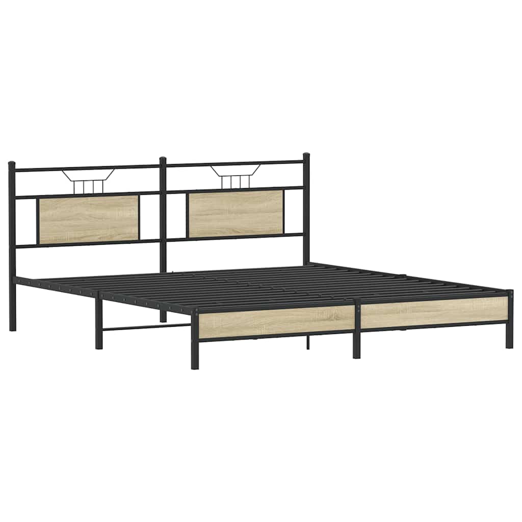 vidaXL Bed Frame without Mattress Sonoma Oak 160x200 cm Engineered Wood