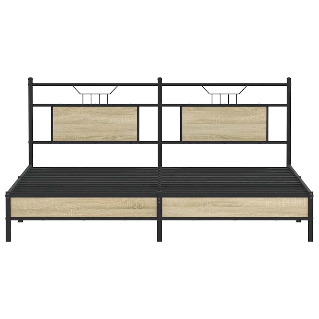 vidaXL Bed Frame without Mattress Sonoma Oak 160x200 cm Engineered Wood