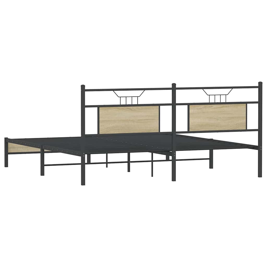 vidaXL Bed Frame without Mattress Sonoma Oak 160x200 cm Engineered Wood