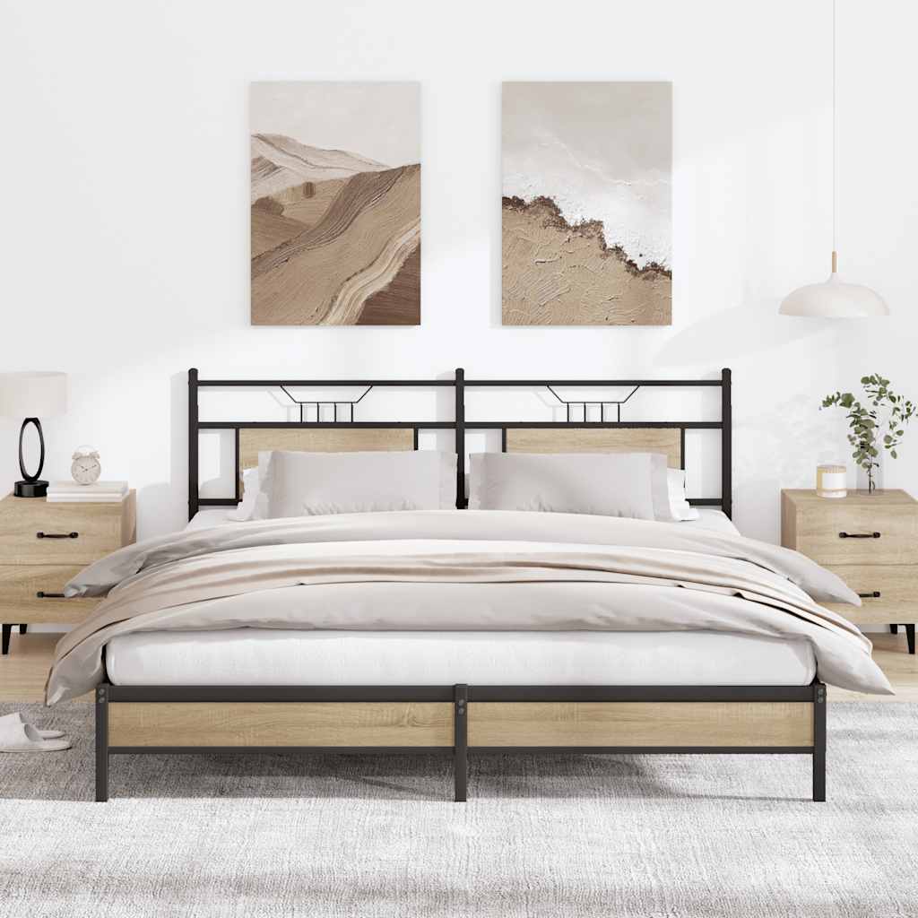 vidaXL Bed Frame without Mattress Sonoma Oak 160x200 cm Engineered Wood